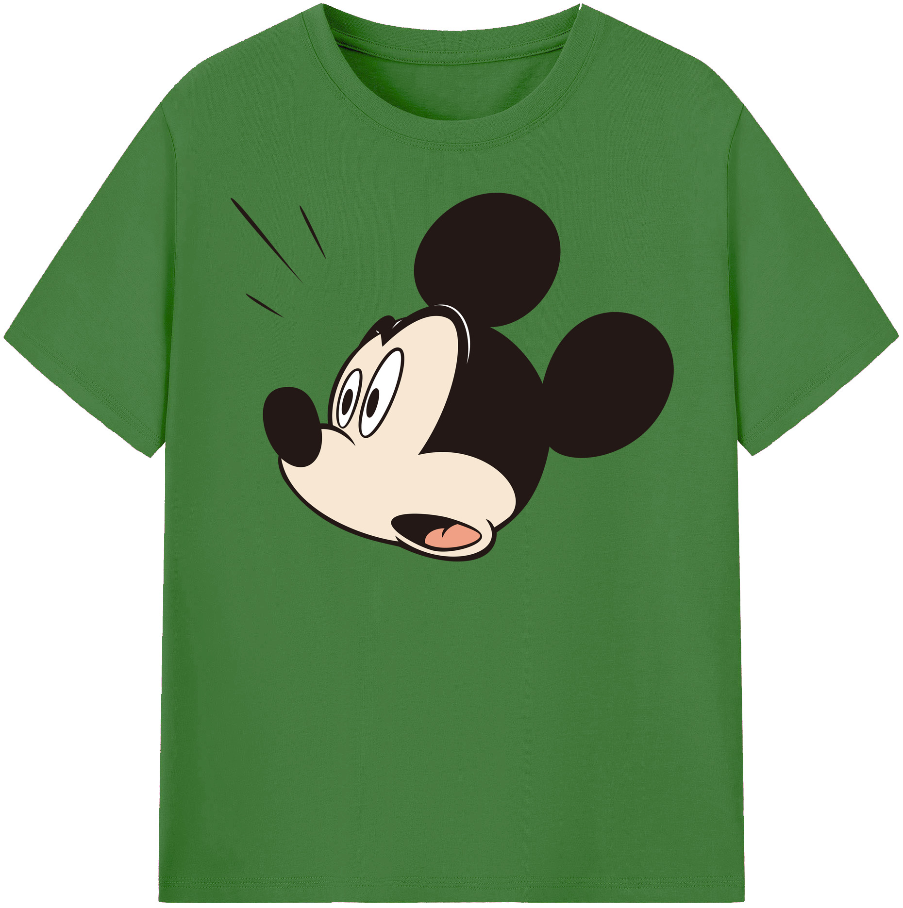 （画像用） ミッキーマウス Mickey Mouse レディースカジュアルプリントTシャツ（綿100％）